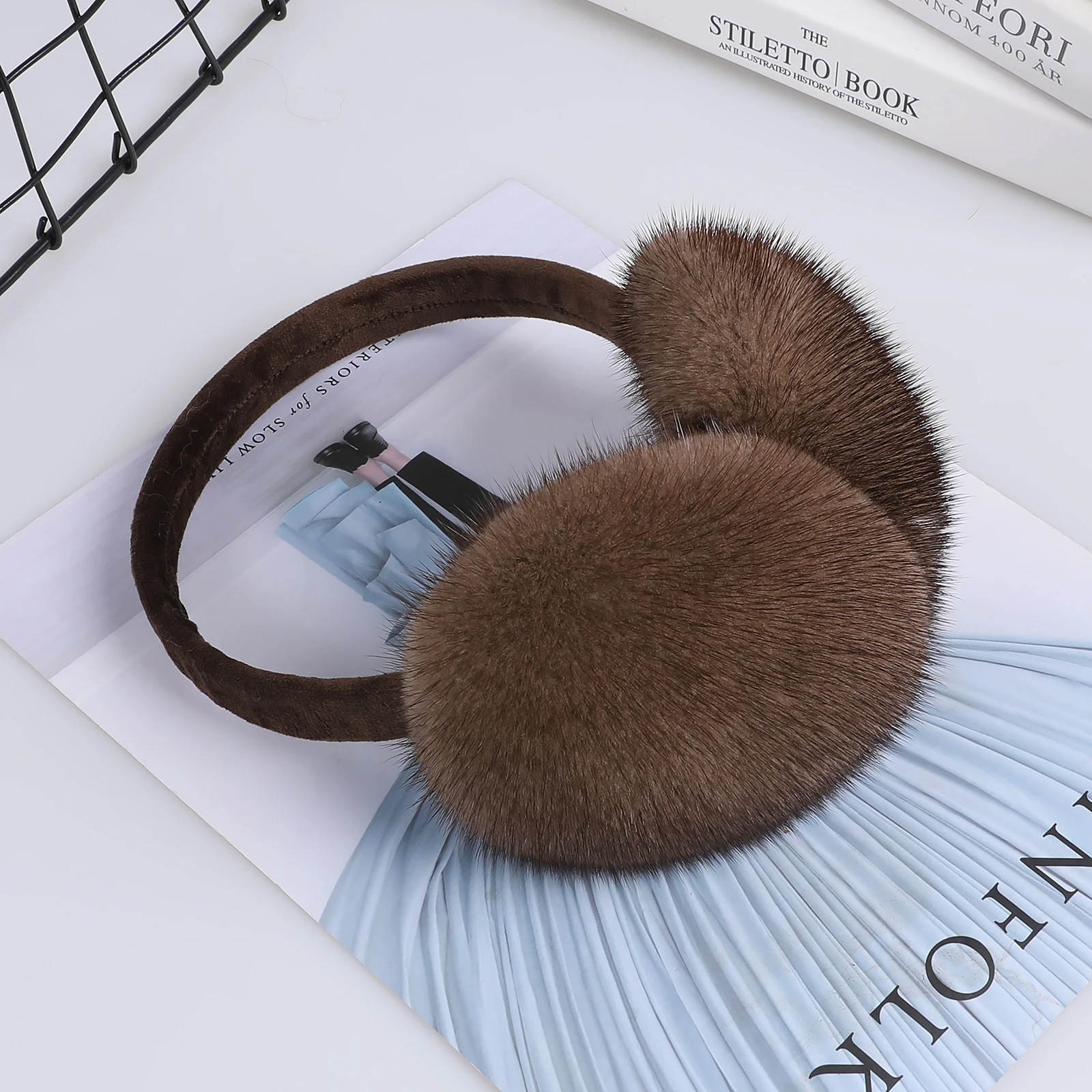 Luxury Winter Fashion Unisex Genuine Mink Fur Earmuffs With Velvet Band Mens Womens Foldable Ear Warmer Real Fur Ear Muff