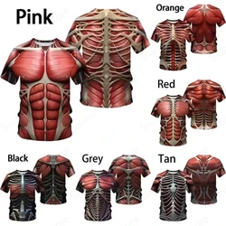 Mens T Shirt 3d Funny Muscle Pattern Print T-shirt Men Women Fashion Short Sleeve T-shirt Kids Hip Hop Tops Tees Skeleton Tshirt