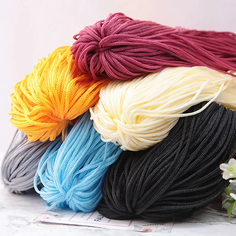 Hollow Ice Silk Hook Thread Yarn Trapillo Para Tejer Crochet Diy Yarn nylon Thread Alison Mae Laine Macrame Cord 3mmx200m