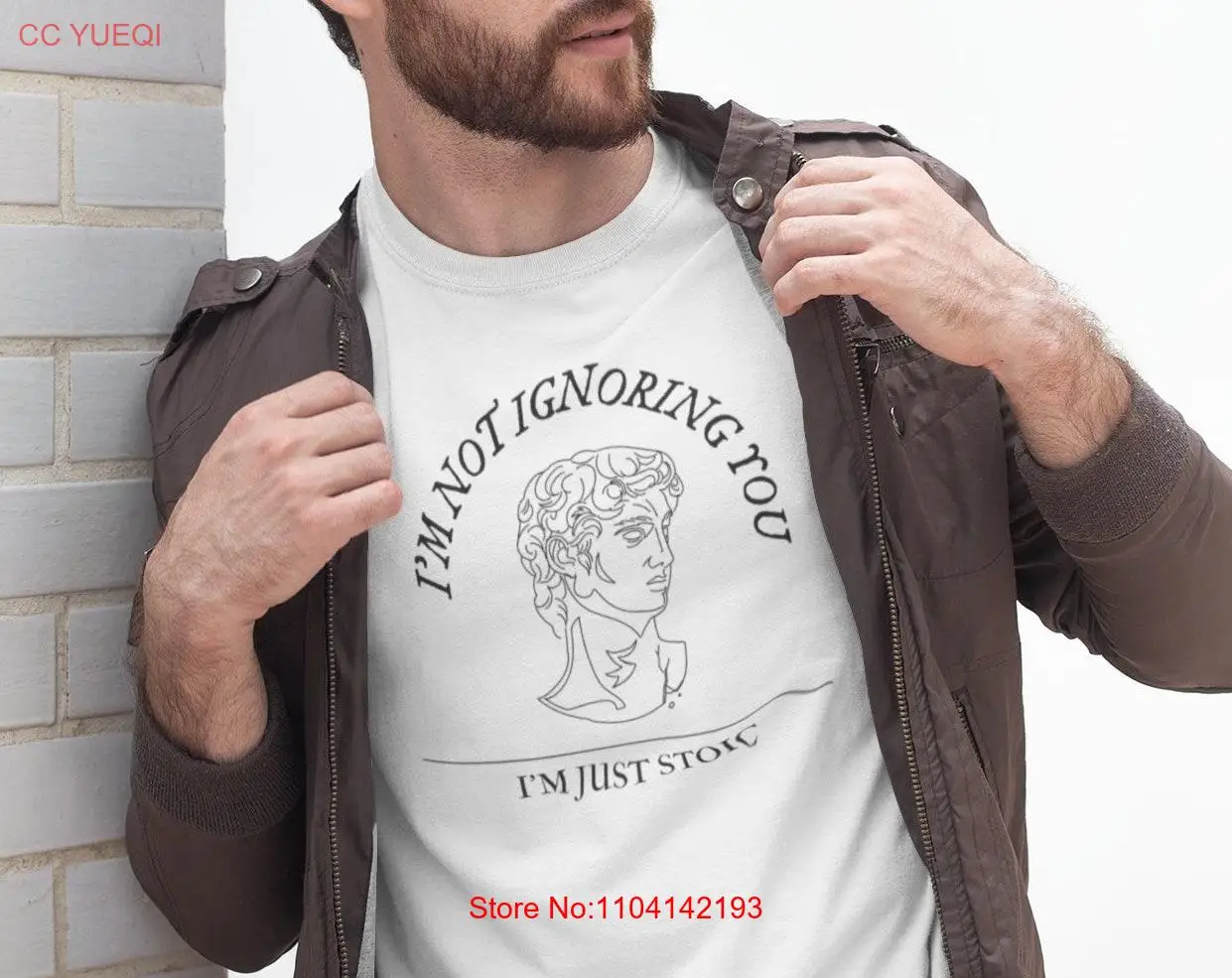 Stoic Humor T shirt I'm Not Ignoring You Just Philosophy Soft Cotton Inspirational Apparel long or short sleeves