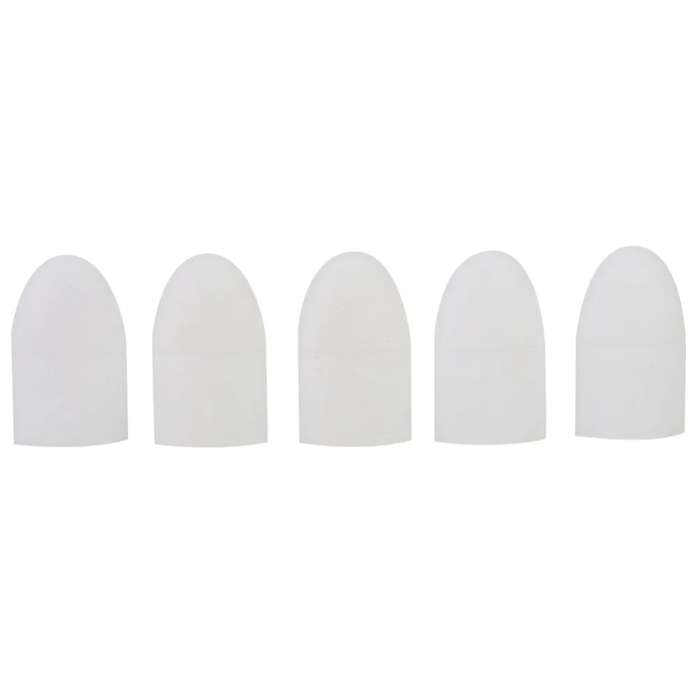 5pcs White Nail Polish Removal Clips Silicone Stretchable Design Prick Resistant Nail Guard UV Protection
