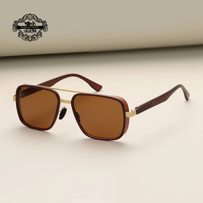 

Vintage Square Sunglasses Men Fashion Double Bridge Multicolor Shades Women Retro Trendy Brand Luxury Classics Sun Glasses