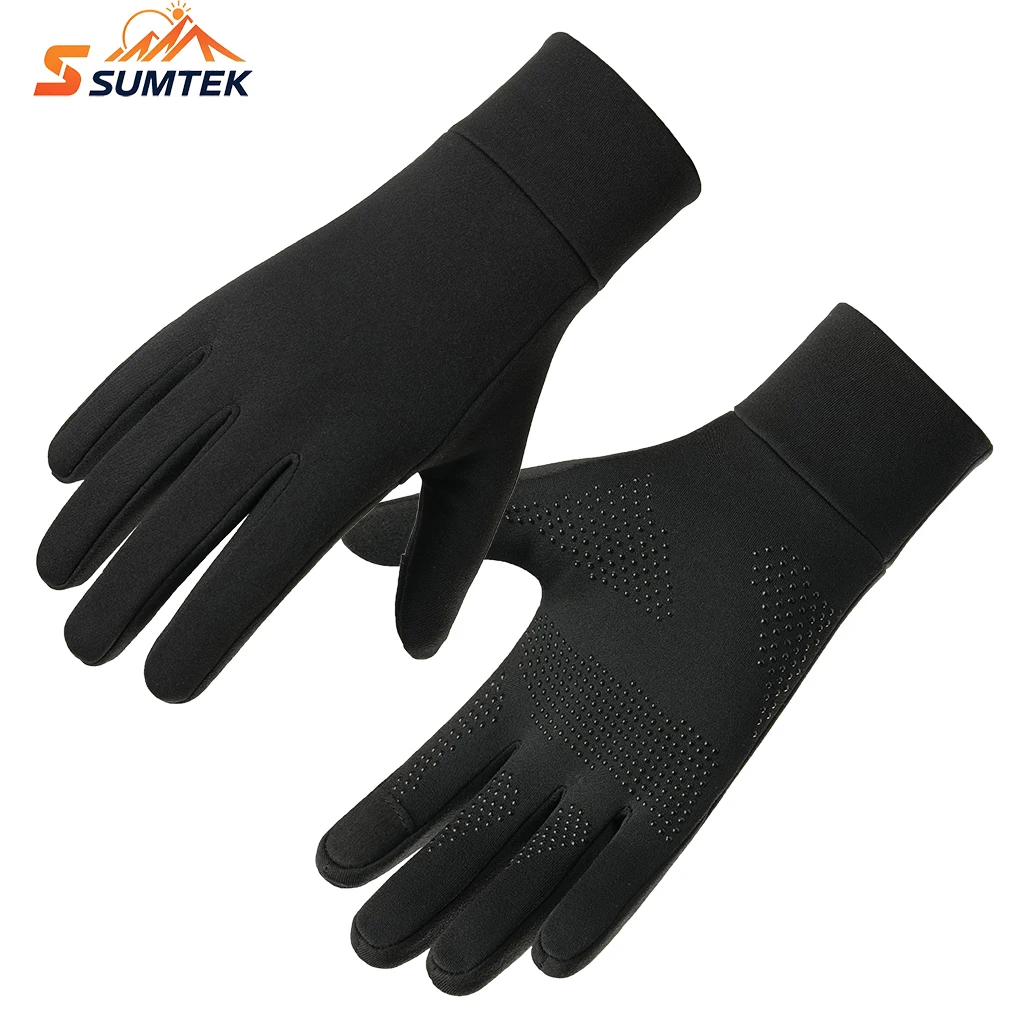 Running Warm Full Finger Gloves Men Women Winter Cycling Glove Touch Screen Anti‑slip Wear Resistant for Outdoor Driving Hiking