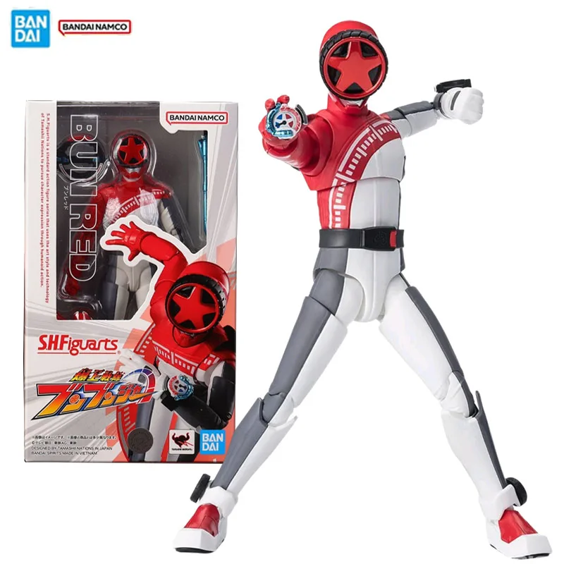 

Bandai оригинальная фигурка Bakuage Sentai Boonboomger, модельный комплект SHF Bun, красная коллекционная модель, экшн-фигурка, игрушки для мальчиков, подарки