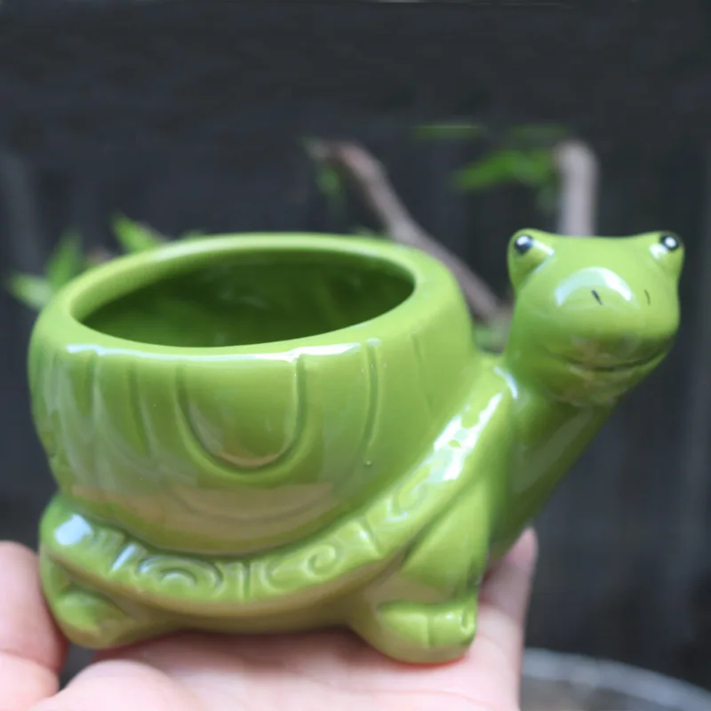 Creative Turtle Succulent Pot Cute Cartoon Animal Planter Gift for Kids Birthday Kindergarten