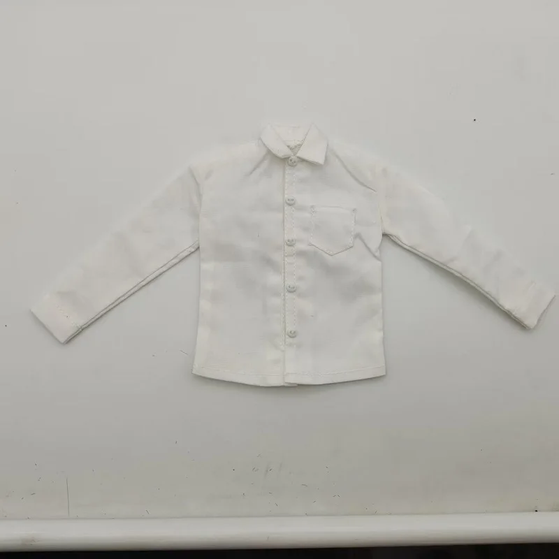 

1/6 Scale Male Casual Long Sleeve White Shirt Tops Suit Accessories Clothes Model for 12'' Soldier Action Figures Body