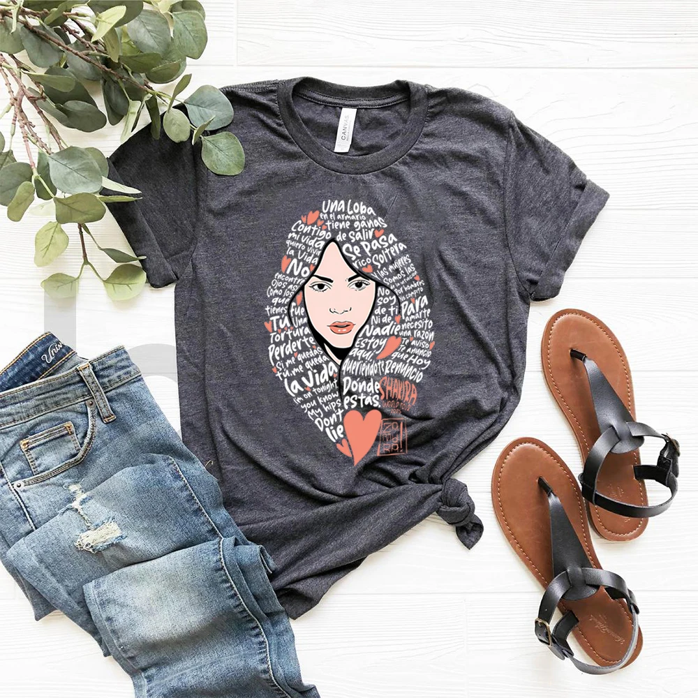 Shakira World Tour 2026 T-shirt Las Mujeres Ya No Lloran Shirt Women Don't Cry Celebrities Quotes Tee Colombian Pop Artist Tops