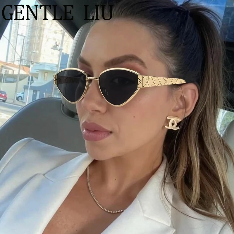 

Sexy Cat Eye Punk Sunglasses Women 2025 Luxury Brand Vintage Small Frame Oval Sun Glasses For Lady Outdoor Eyewear Shades UV400