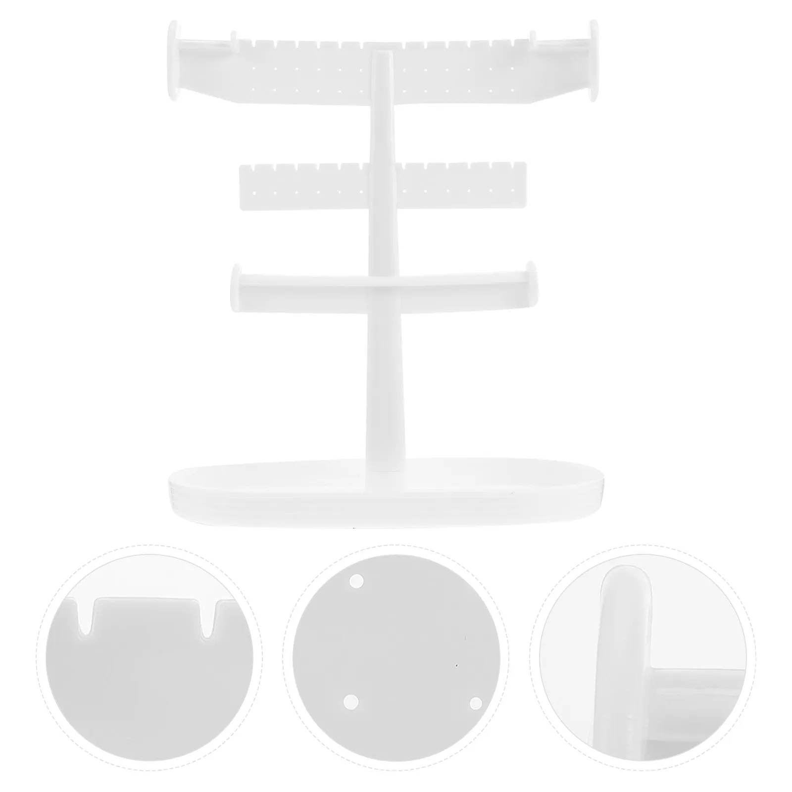 

1Pcs Plastic Jewelry Holder Rack Three-Layer Design Earrings Necklace Storage Display Stand for Home Shop Personal Jewelry