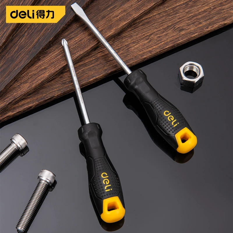 Deli Electrician\'s Repair Hand Tools 2/4/6/8PCS SLOTTED/Phillips Screwdriver Set Multifunction Household Magnetic Screw Driver