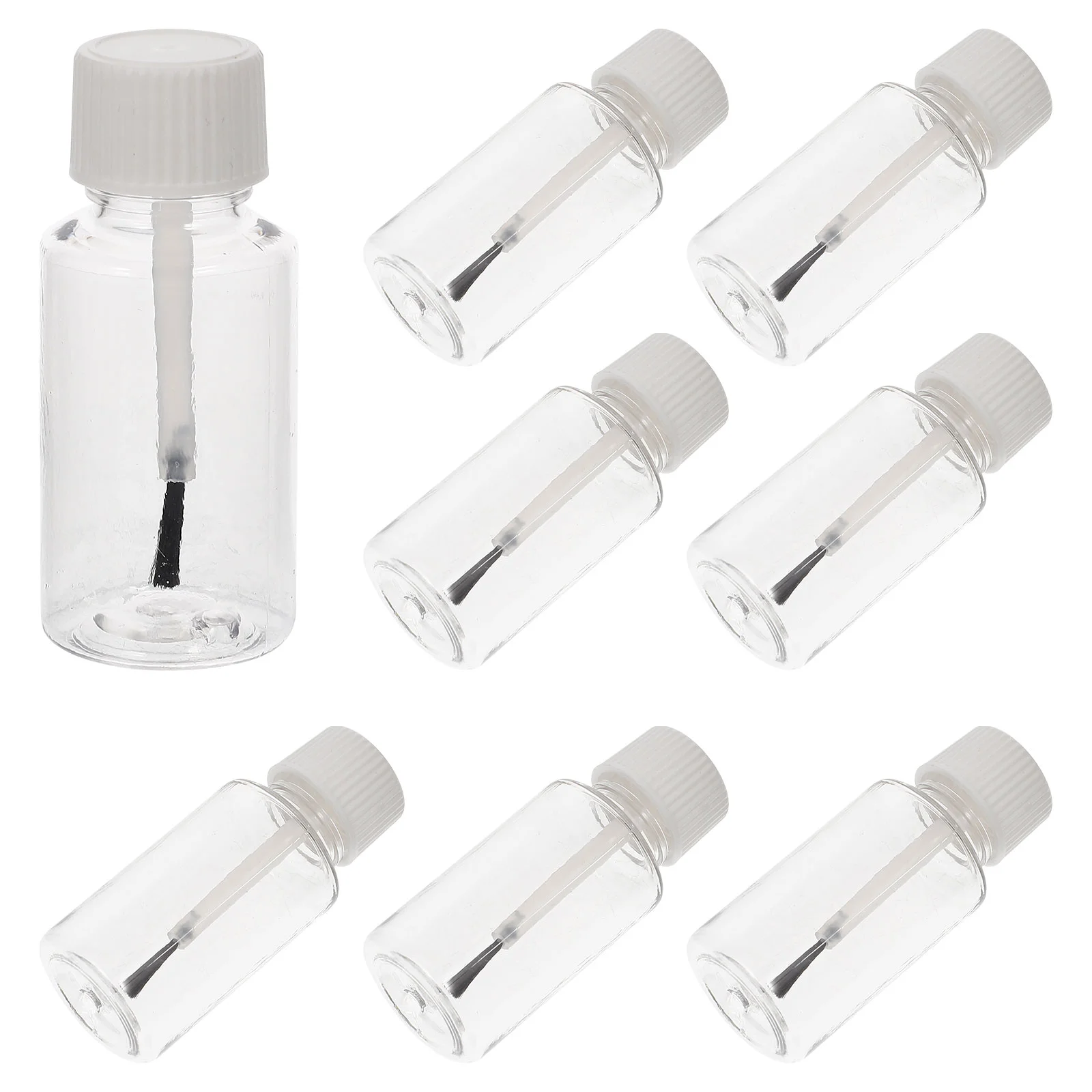 

8 Pcs Empty Nail Polish with Brush Containers Refillable Clear Gel