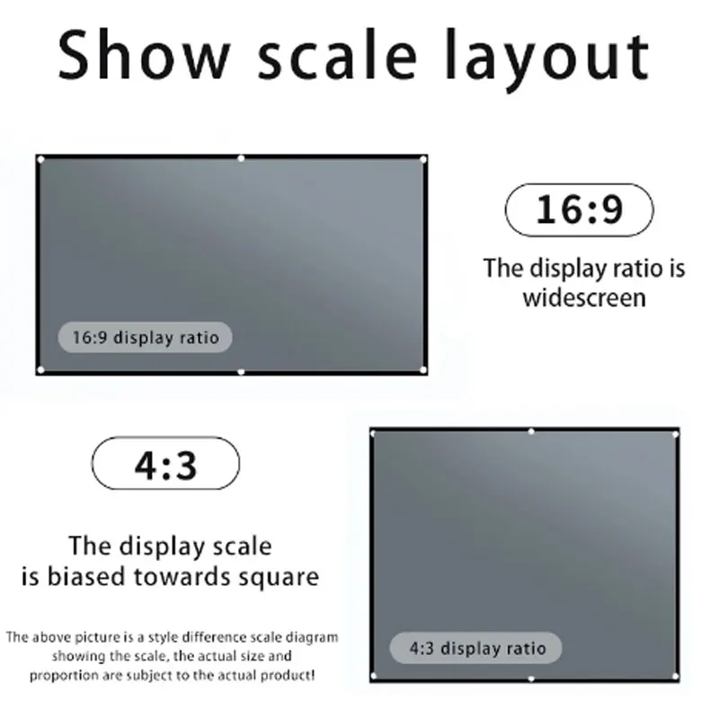 アンチライト反射カーテン,92100 120インチ16:9 3D HD屋外屋内プロジェクタースクリーン,130