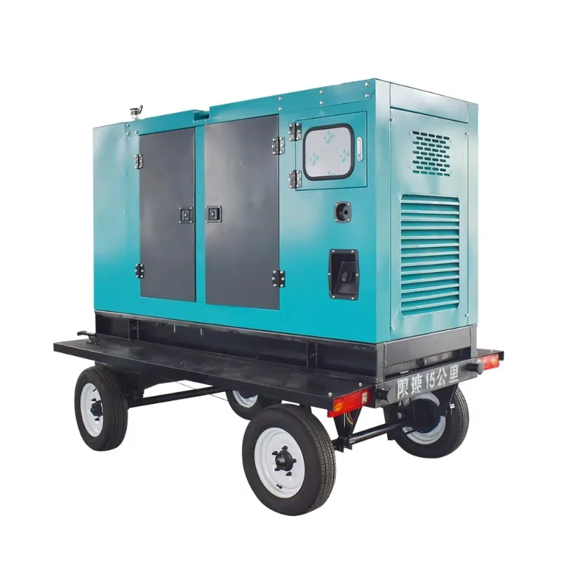 

Customized 50KW Portable Generator Set Trailer Type Silent Mobile Diesel Water Cooling System 30kw40kw80kw 50/60hz Frequency