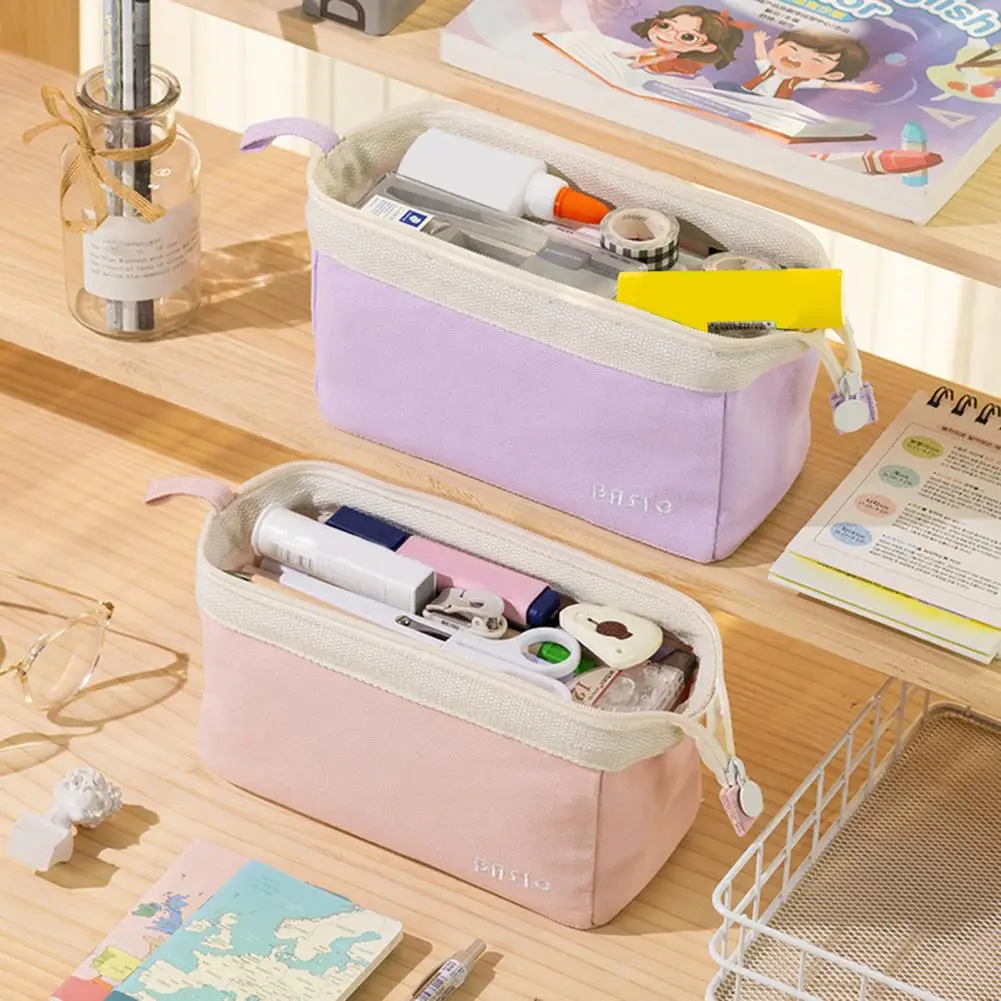 Portable Pen Case Multifunctional Capacity Pencil Case for Junior High School Students Portable Zipper Stationery Pouch for Boys