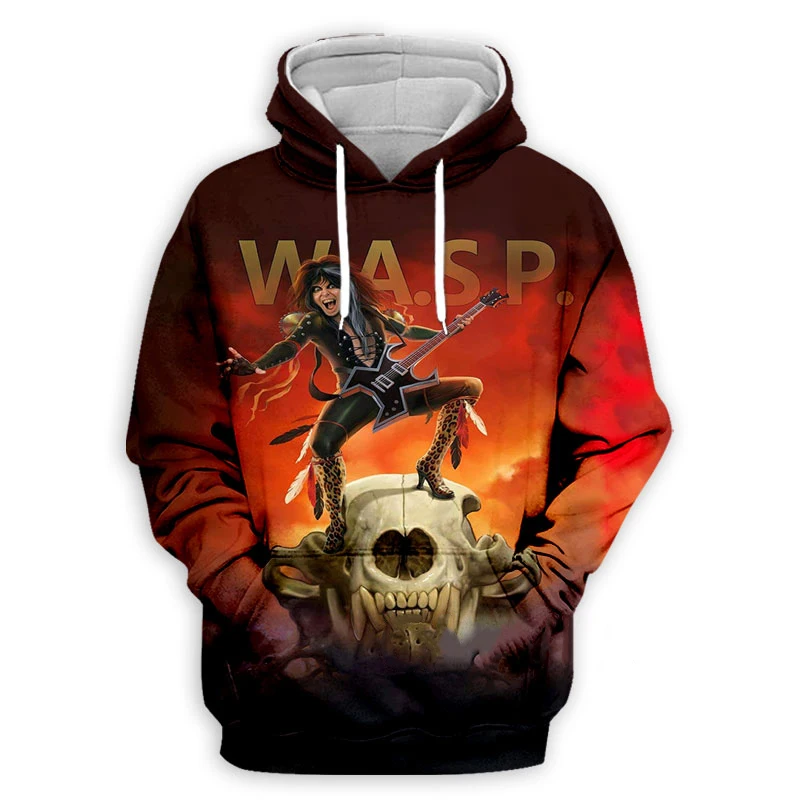 W.A.S.P Rock Band 3D Printed Hoodies Men Women Fashion Streetwear Oversized Sweatshirts Hoodie Pullovers Tracksuit Man Clothing