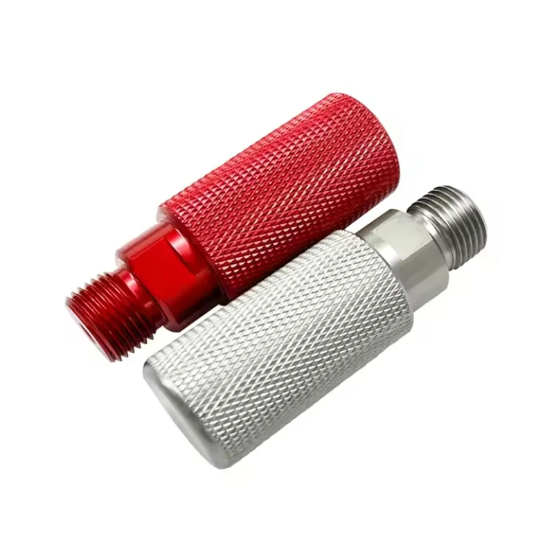 

CNC machining service custom knurled handle joints aluminum alloy threaded connection accessories