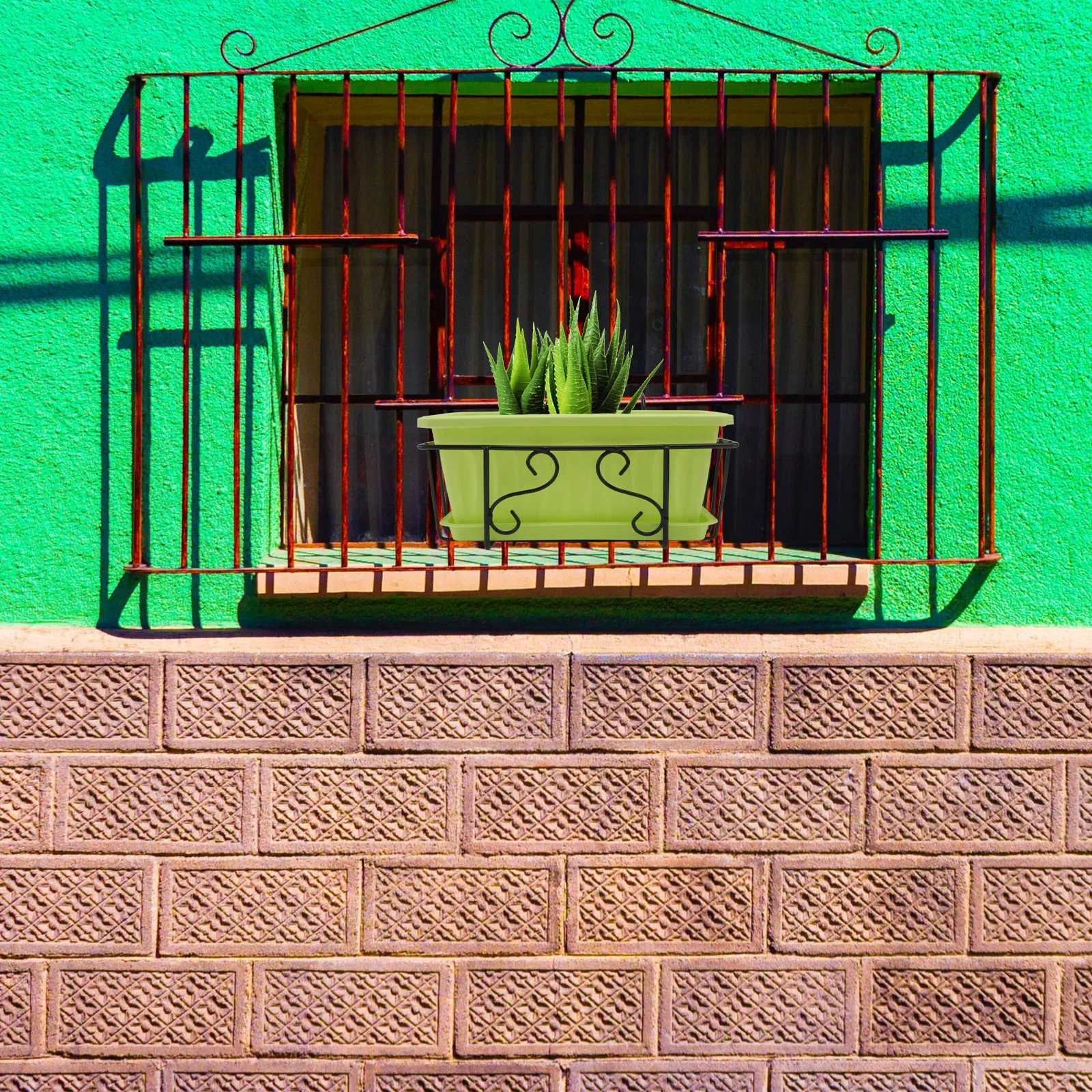 1 مجموعة درابزين طويل الأمد معلقة زهور حوض زهور بلاستيكي ناعم لمستلزمات البستنة في الشرفة زراعة متعددة الوظائف