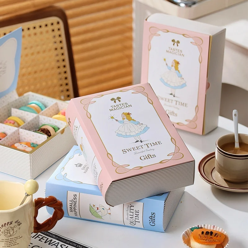 

10 шт., креативный дизайн книги, подарочная коробка для кексов, бумажная коробка для выпечки ручной работы для детского душа, дня рождения, сладкая упаковка