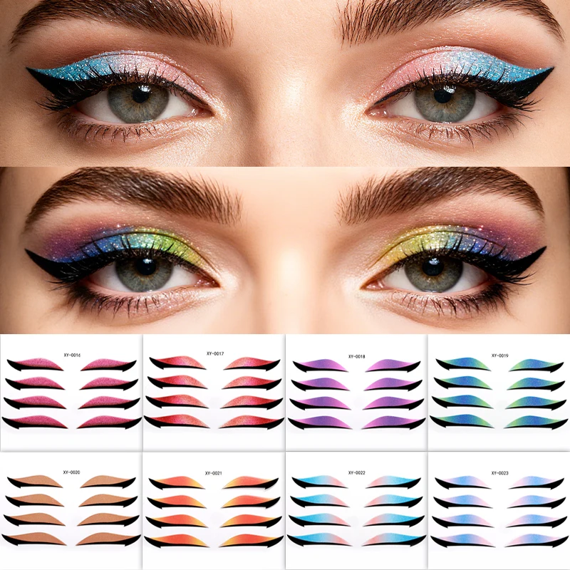 بريق كحل ملصق مقاوم للماء ملصقات ماكياج عيون الليزر الملونة للنساء الجفن التصحيح ماكياج الوجه الطرف DIY الديكور #1