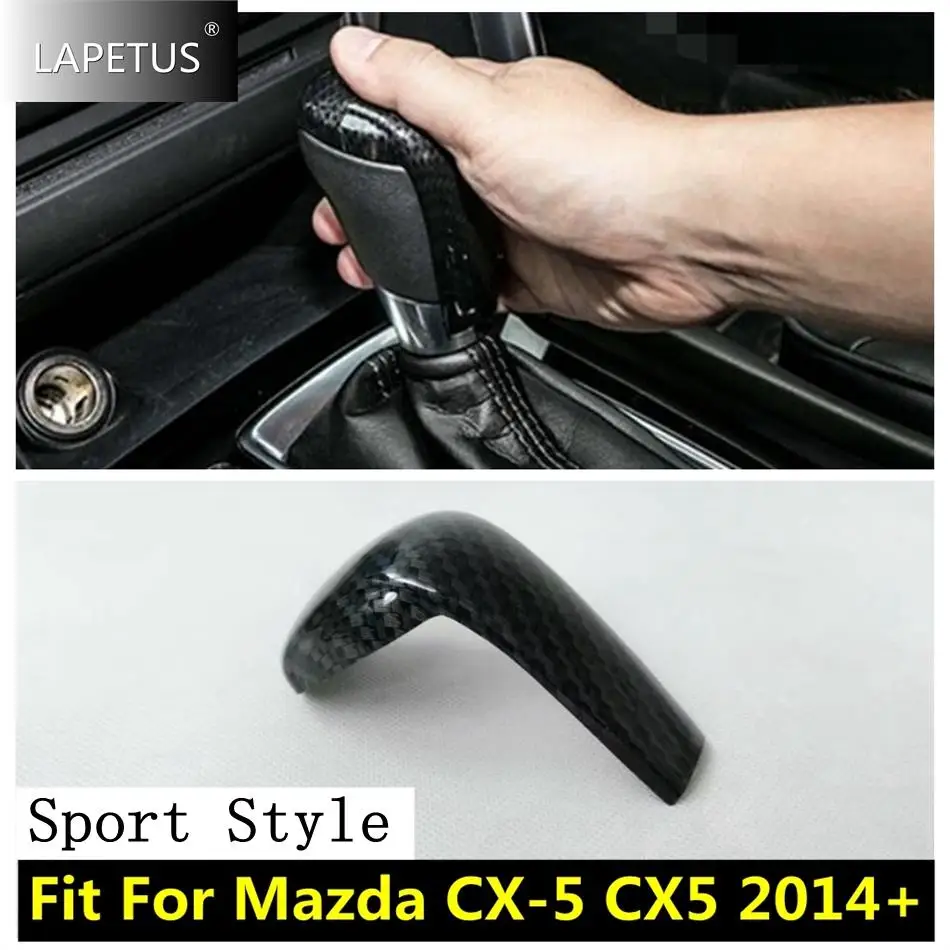 

Carbon Fiber Gear Shift Knob Head Handle Handball Sport Style Decor Cover Trim For Mazda CX-5 CX5 2014 - 2023 Car Accessories