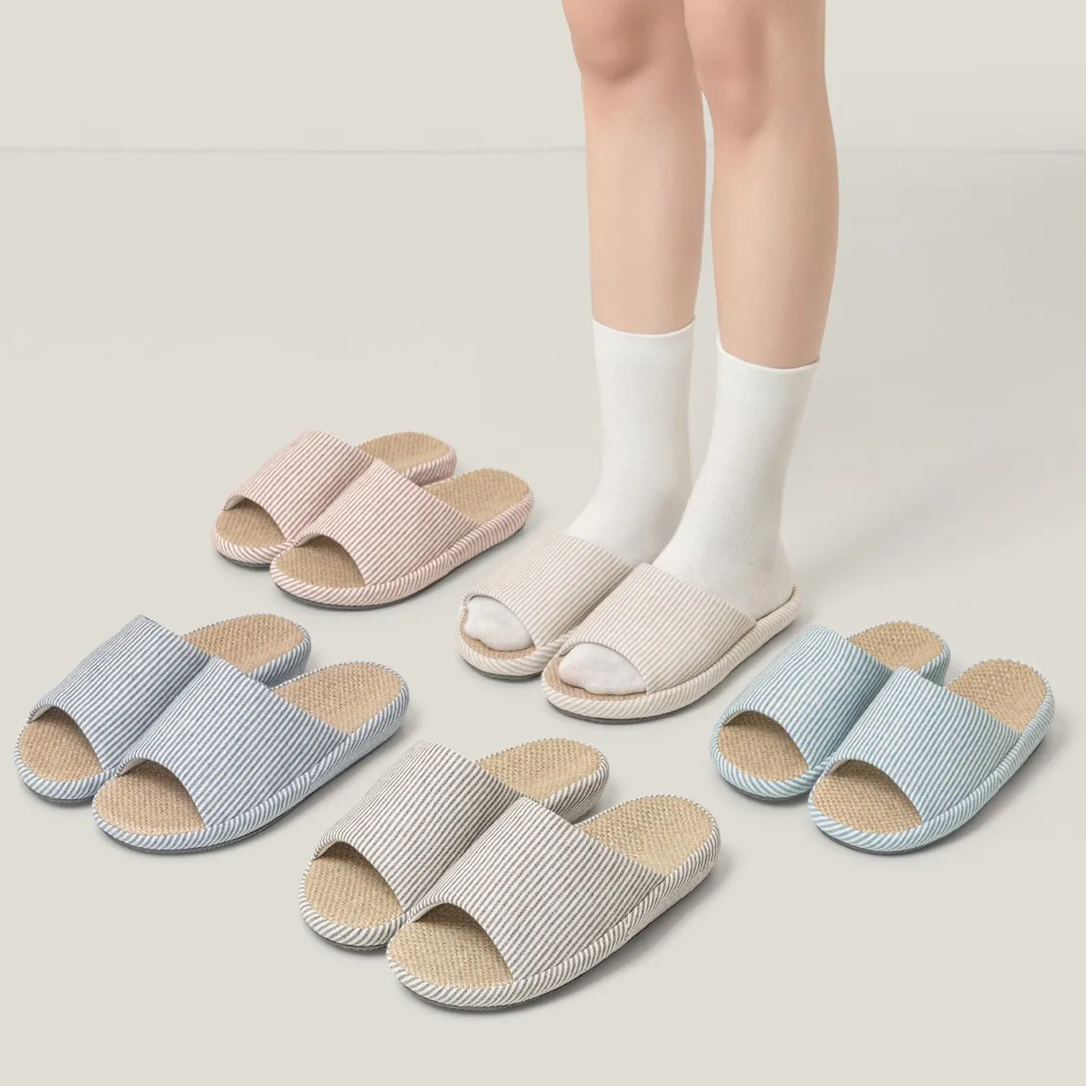 

Новые дышащие льняные тапочки для мужчин и женщин, летние, удобные, мягкие, на толстой подошве, домашние, нескользящие, для пар