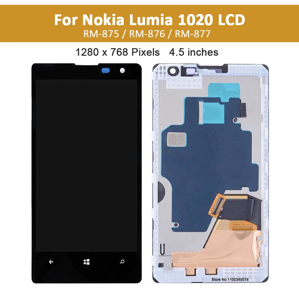 Imagem -02 - Display Lcd Original para Nokia Lumia 1020 Rm875 Rm977 Rm-876 Lcd Tela de Toque Digitador Assembléia Reparo com Quadro 4.5