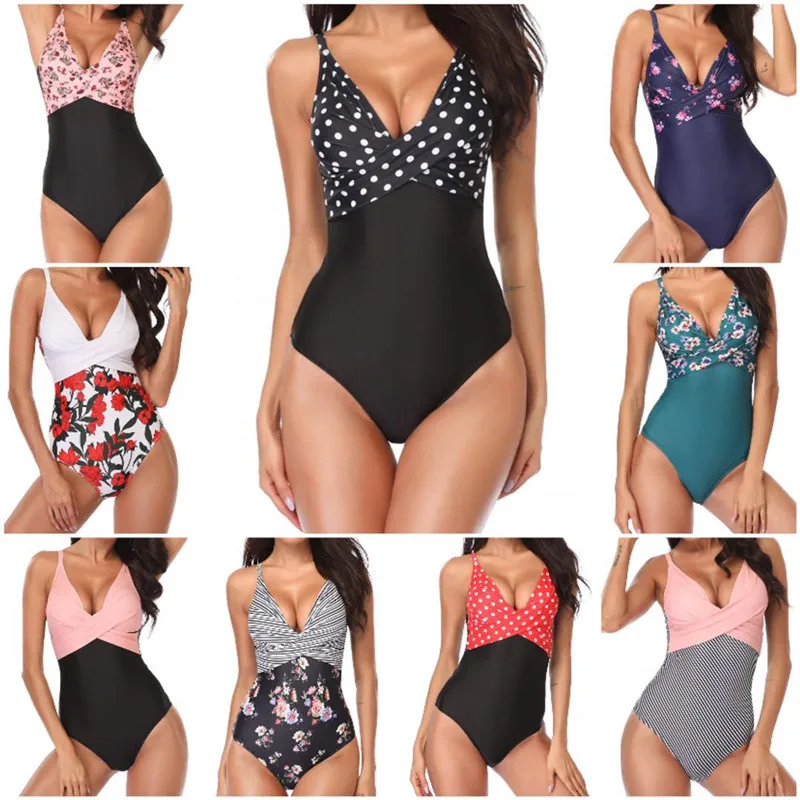 

Sexy One Piece Swimwear Women 2022 New Monokini Bathing Suit Bodysuit V-neck Swimsuit Brazilian Beach