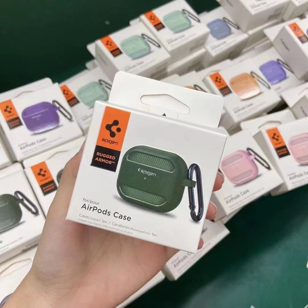 Etui na słuchawki Spigen z włókna węglowego do AirPods 1/2 3 Pro 2, dzielone etui TPU chroniące przed upadkiem i chroniące słuchawki. — zdjęcie produktu 2