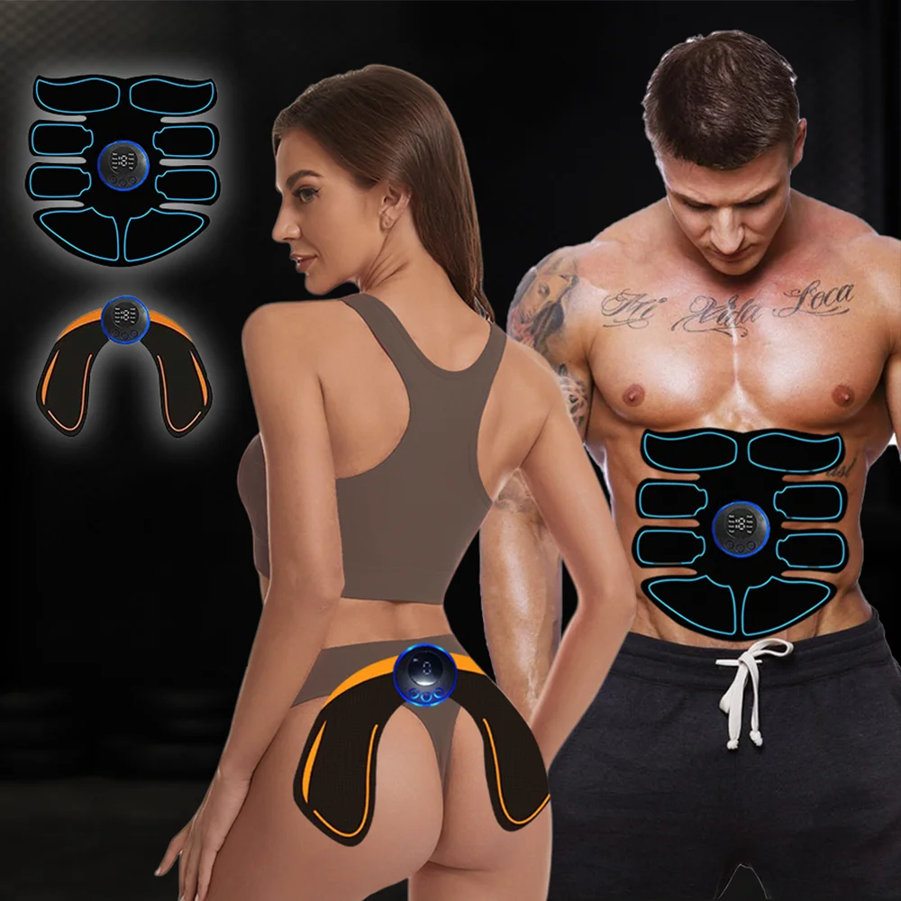 Household Ems Abdominal Hip Muscle Trainer USB Rechargeable Portable Muscle Stimulator Patch for Home Fitness Workout Equipment