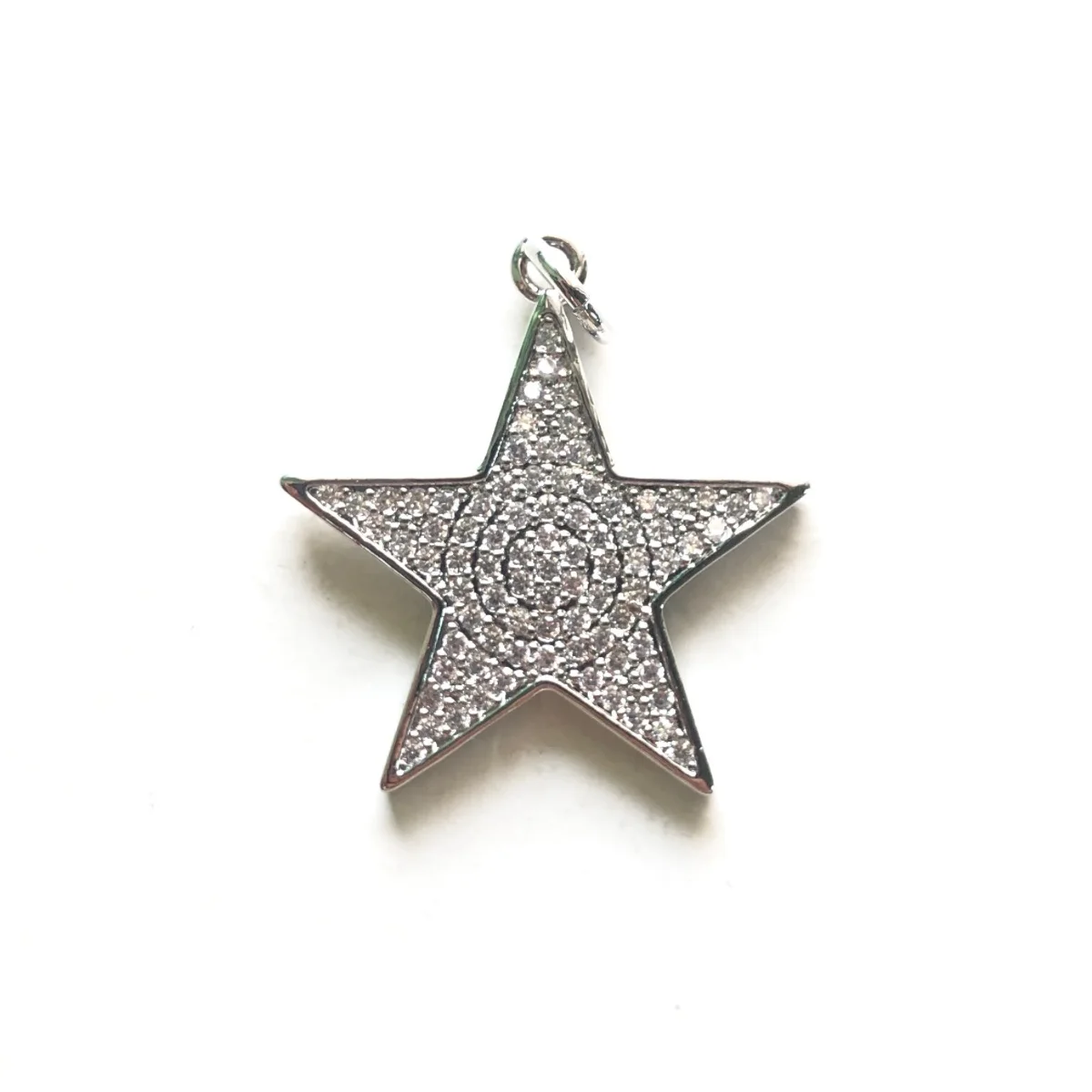 5pcs Zirconia Paved Star Charm for Women Bracelet Necklace Making Gold-Plated Pendant Handmade Craft Jewelry Accessory Wholesale