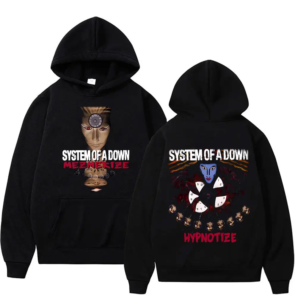 

Rock Band System of A Down Mezmerize Hypnotize Music Album Graphic Hoodie Men Women 90s Alternative Metal Oversized Sweatshirts