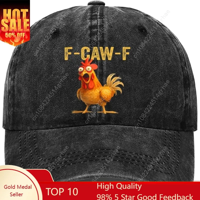 

Funny F-Caw-F Chicken FCAWF Chicken Rooster Trucker Hat for Men