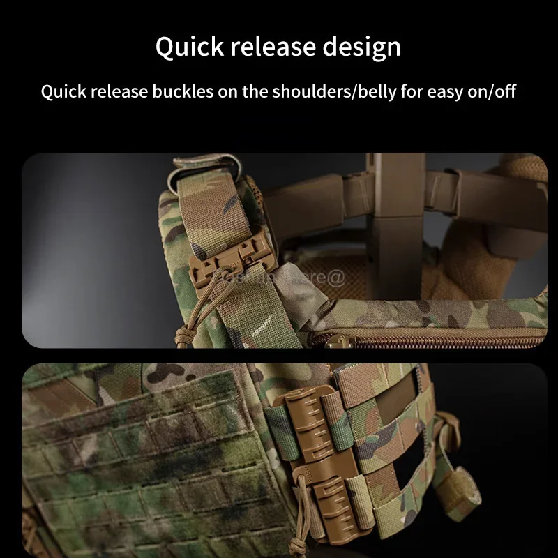 K19 Plate Carrier 3.0 Hunting Vest Quick Release On/Off Cummerbund MOLLE Outdoor Gear Quick Adjustment Multi Size