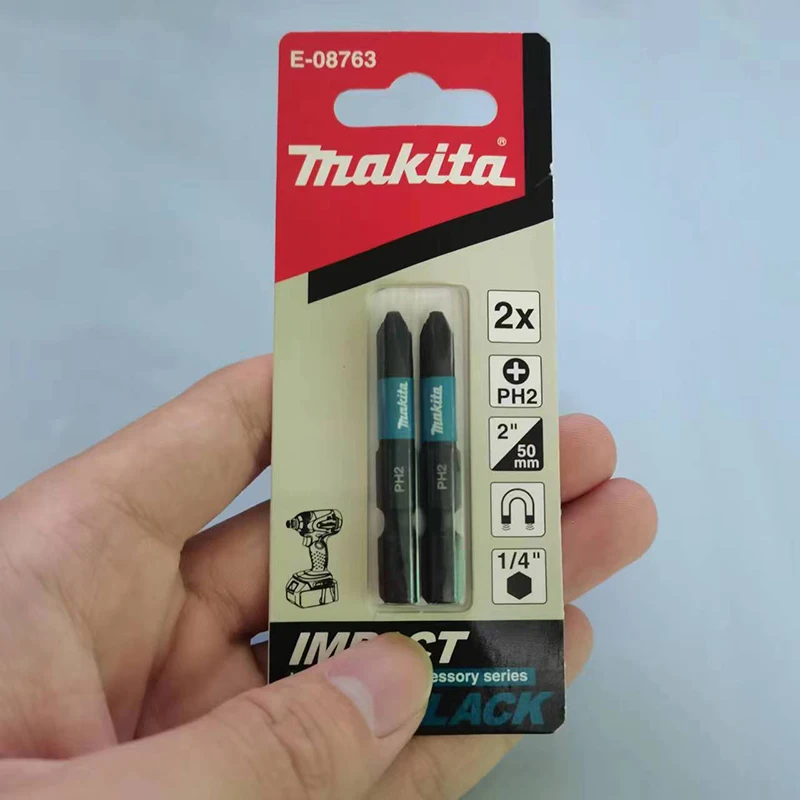 Imagem -06 - Makita-phillips Driver Drill Head Impact Screwdriver Bits Acessório Preto Série Ph2 50 mm Pcs E08763