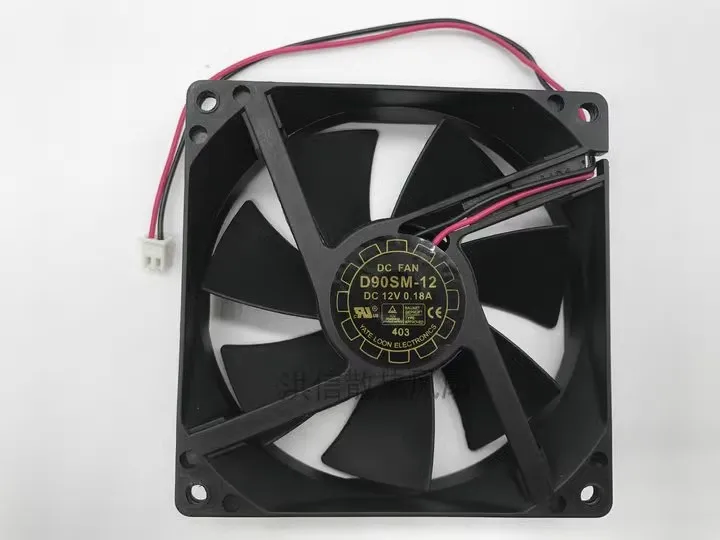 Free shipping Original D90SM-12 12V 0.18A 9CM 9025 2-wire power supply chassis fan