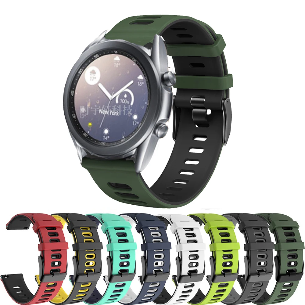 20/22mm Sport Band For Samsung Galaxy Watch 3 41mm 45mm Silicone Strap For Galaxy 42mm 46mm/Active2/Gear S3 Frontier S2 Bracelet