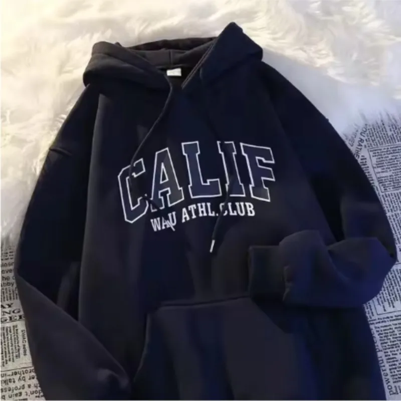 

Men And Women Winter Sweatshirt Print Hooded Pullovers Fashion Loose Casual Hoodies Fleece Pullover Women Clothing sportswear