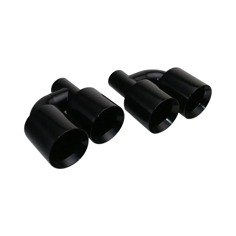 

Universal Exhaust end tip 63mm Inlet to 89mm Outlet Exhaust Pipe Stainless Black dual muffler tailpipe