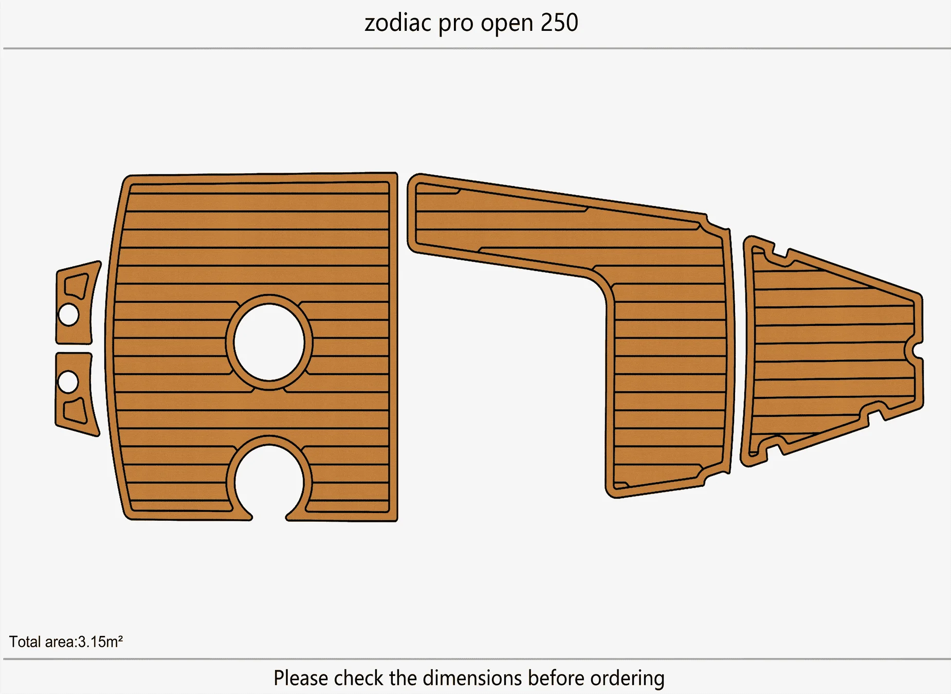 Anti-Skid EVA Faux Teak Self-Adhesive 6mm Boat Decking Pad for Zodiac pro open 250 Yacht Cockpit Durable Marine Floor