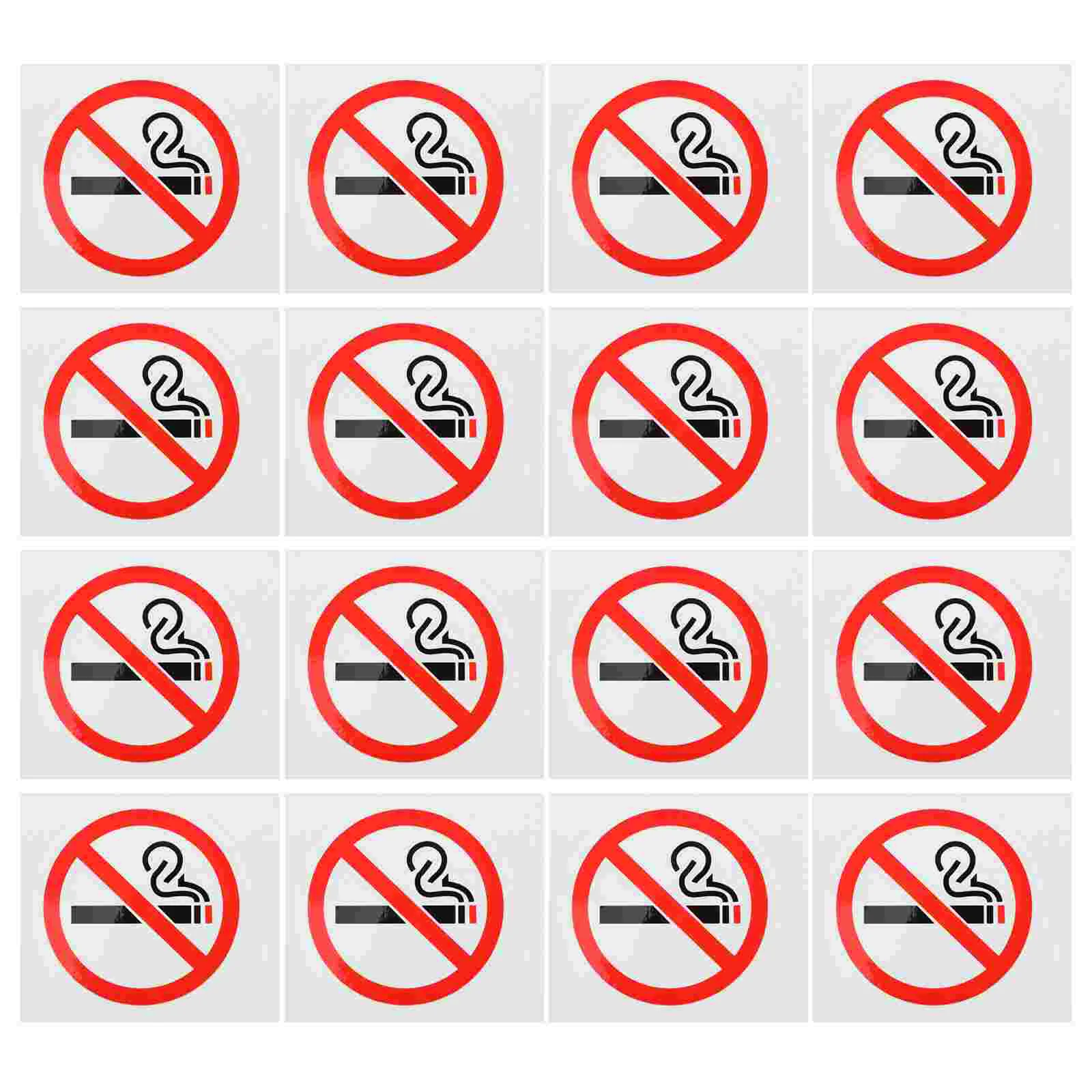 

20 PCS Car Decals No Smoking Sign Sticker Applique Wall Signs Indoor Labels for Business White Stickers