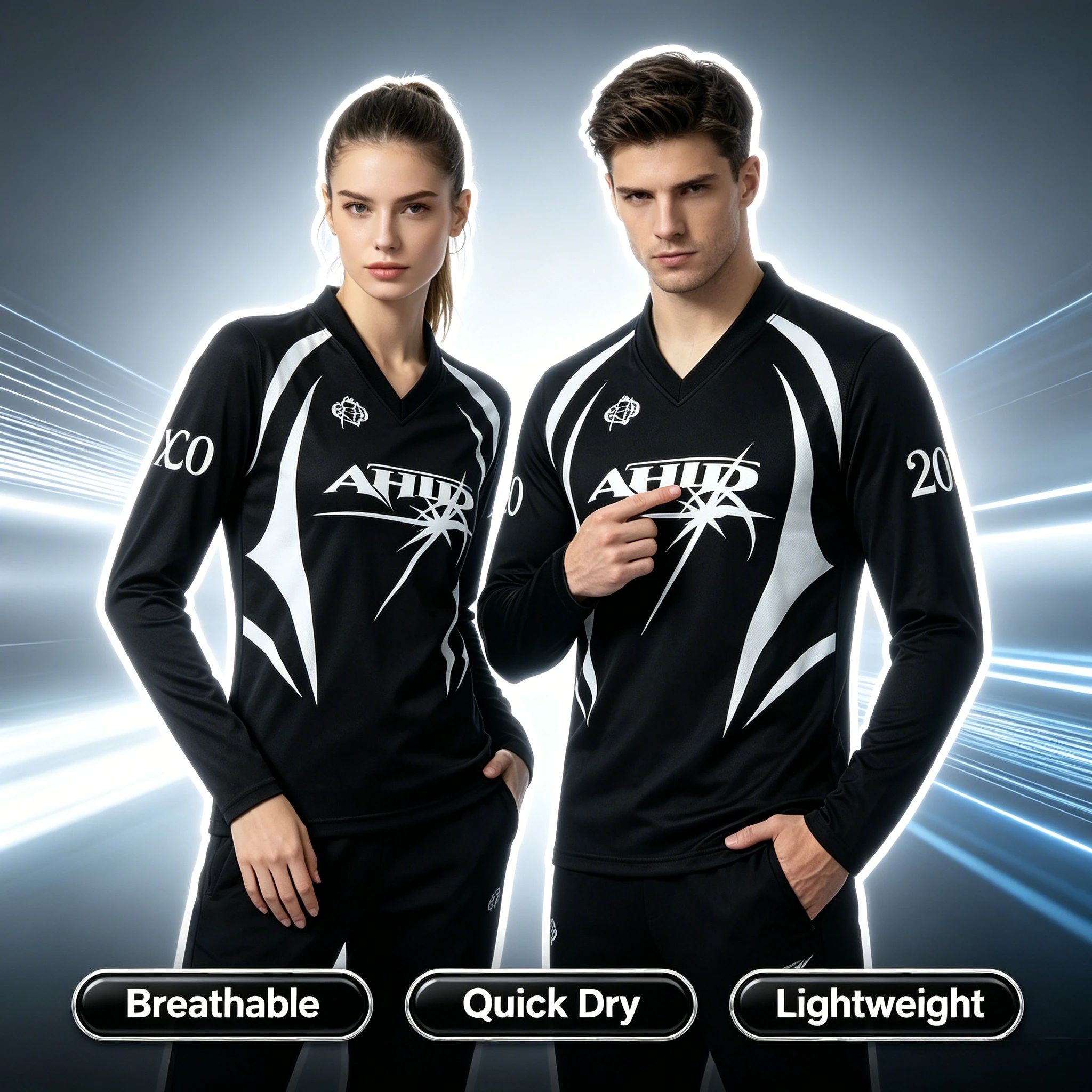 2026 Dark Esports Style Long Sleeved Jerseys Football Esports Mixed Fashion Clothing Unisex Quick Drying Breathable Long Sleeves