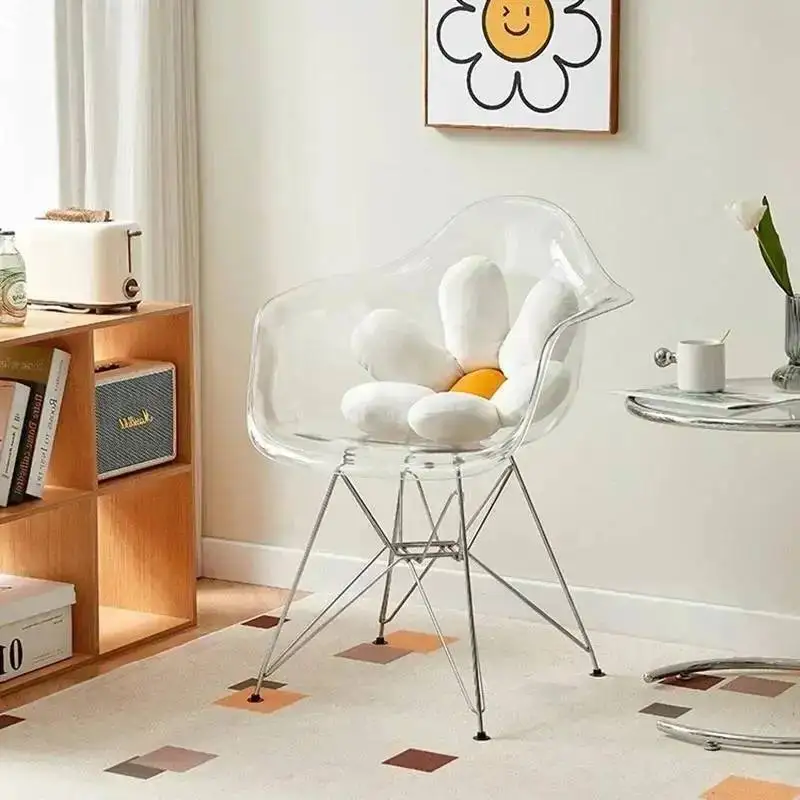 Dining Transparent Pranzo Makeup Dining Chair Creative Relax Beautiful Bedroom Sedie Chair Backrest Kitchen Furniture Design