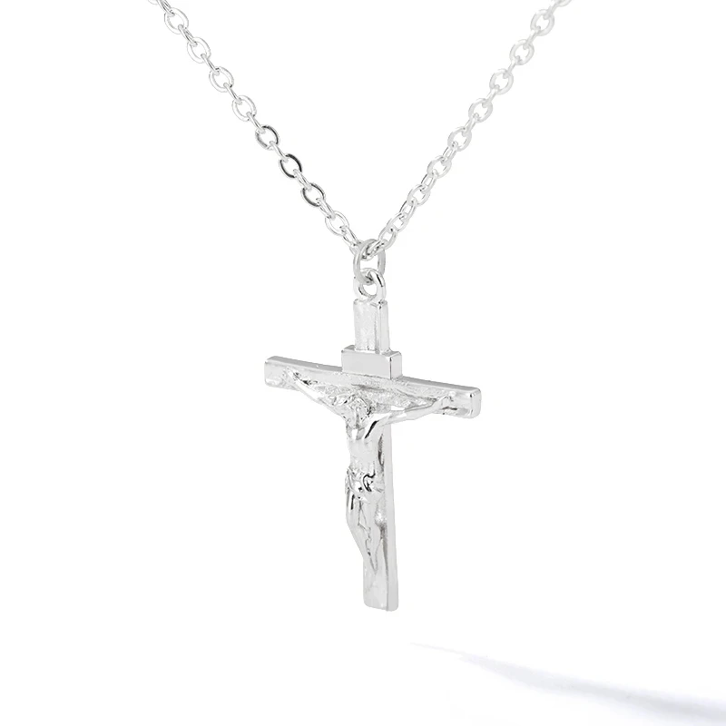 Edelstahl Kreuz Halskette Für Frauen Gold Farbe Kette Kreuz Anhänger Halsketten Retro Religion Schmuck Geschenk bijoux femme – Detail 13