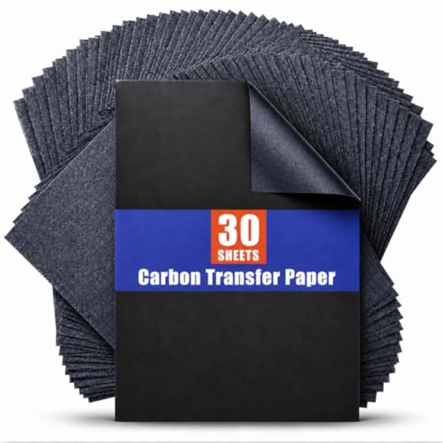 Carbon Paper for Tracing Graphite Transfer-Paper - 30 Pcs Black Graphite Paper for Tracing Drawing Patterns on Wood Projects Ca