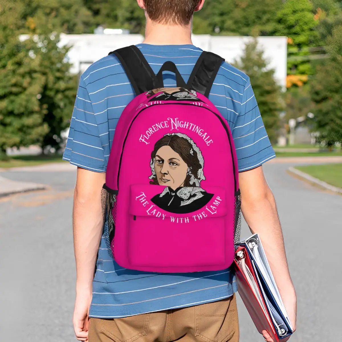Florence Nightingale Nursing Pie Chart Pioneer Backpack Student BookBag Men Women School Bag Laptop Shoulder Bags