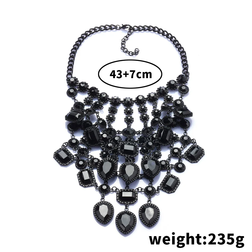 2024 New Multilayer Indian Statement Large Collar Crystal Necklace Women Boho Ethnic Maxi Big Bib Choker Necklace Jewelry