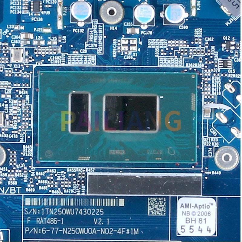 Imagem -03 - Laptop Mainboard para Asee Notebook Motherboard Teste Completo Vjf155f11x 671-n24w0-d02 I5-7200u I7-7500u 6-77-n250wu0a-n024e