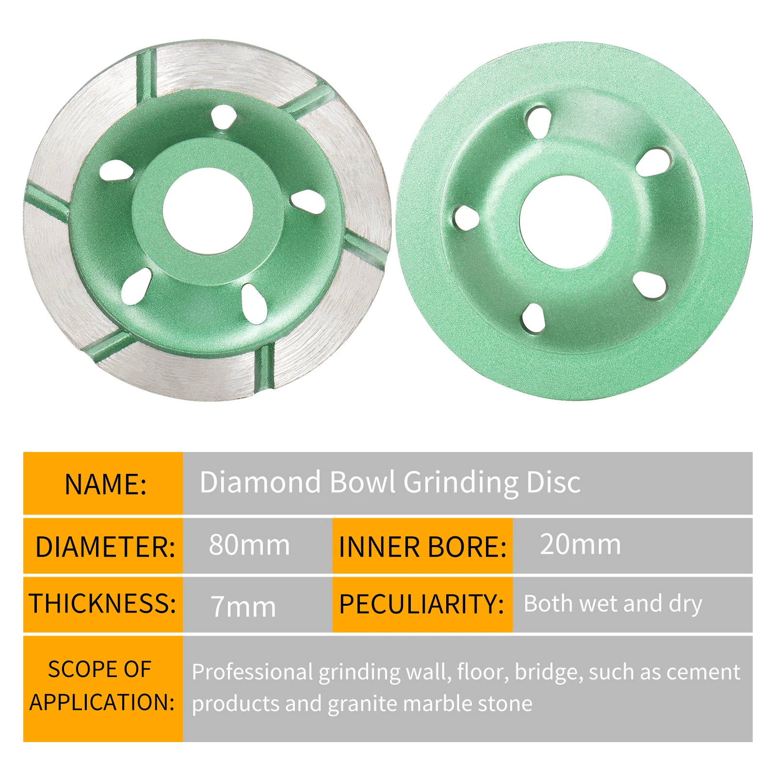 80mm Diamond Grinding Wheel Polishing Stone Grinding Disc for Angle Grinder Concrete Ceramic Cutting Polishing Cup Abrasive Tool