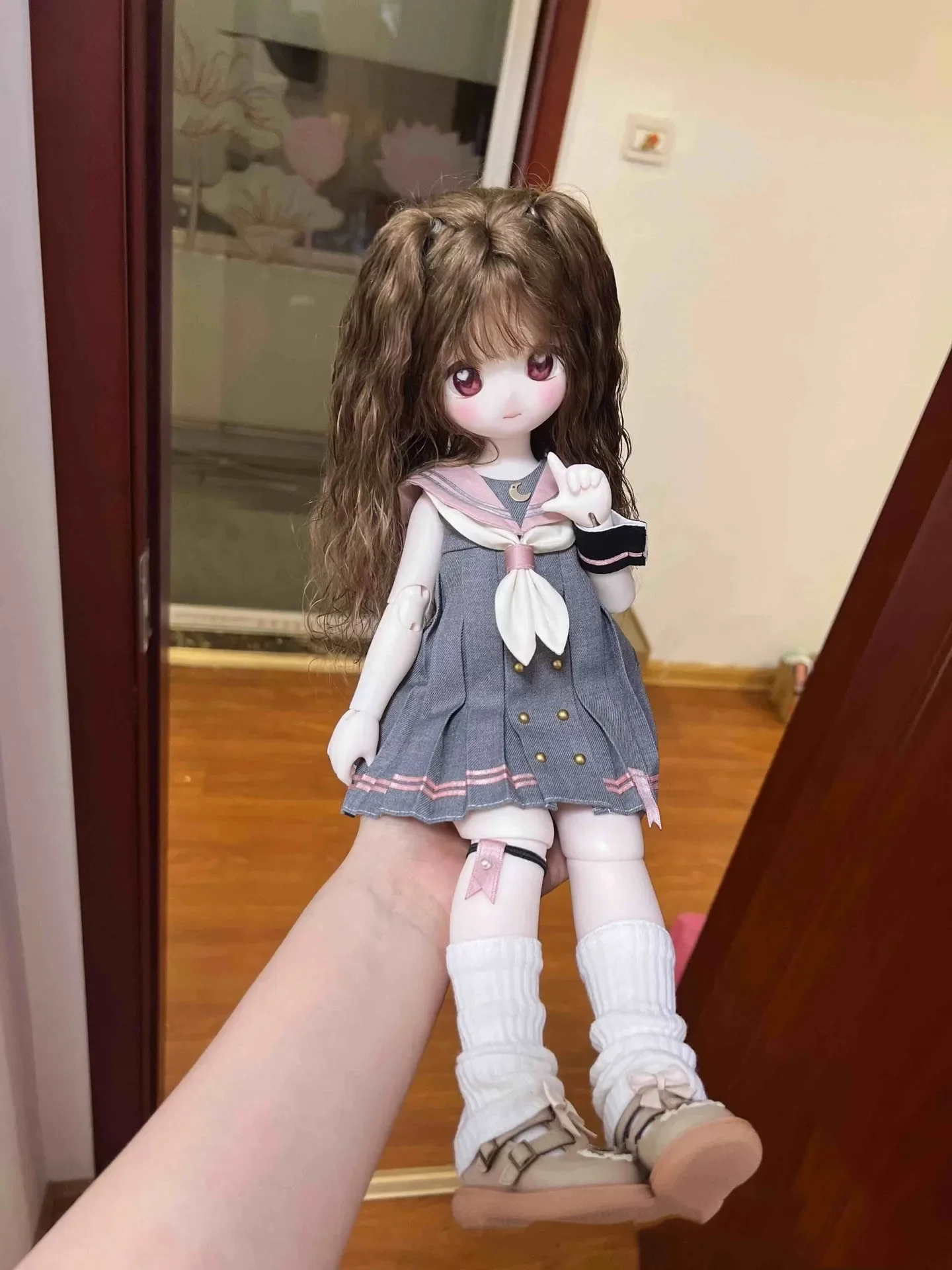 

Медведь Девушка 1/3 Волосы куклы BJD, парик из мохера