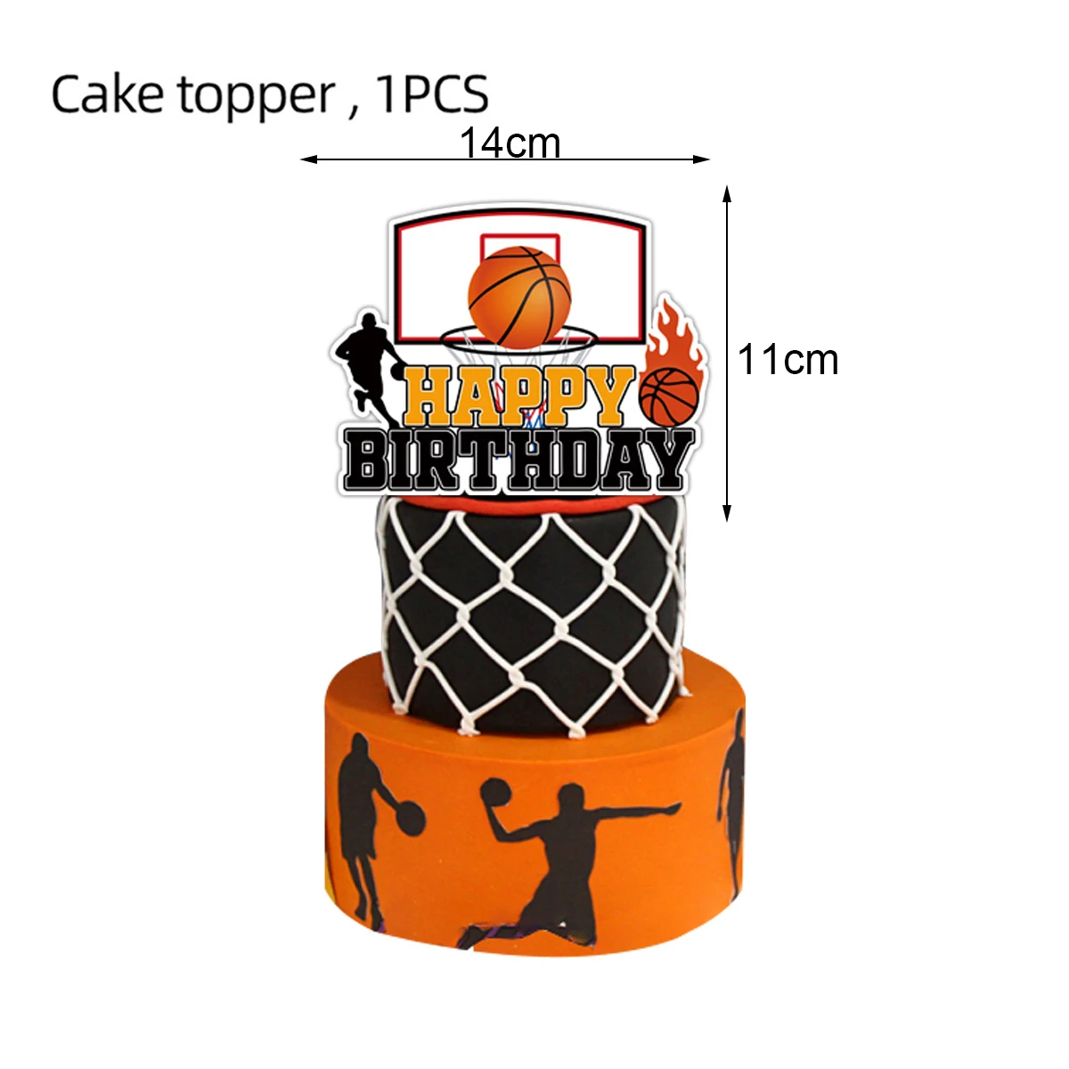 Topper per torta di buon compleanno di basket Tema sportivo di basket Scegli torta di compleanno per tema Baby Shower Decorazioni per torta per feste di compleanno